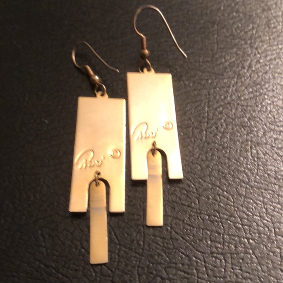 Vintage Nuri Earrings - Timeless Art Deco Geometric Style - #415 - Picture 2 of 3